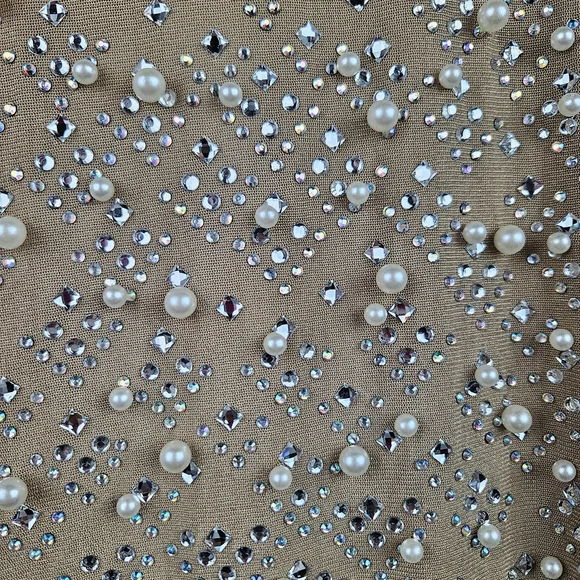 Fashion Nova Bejeweled Nylon Romper Xl Cocktail Party Sexy Dance Valentines - Picture 4 of 10